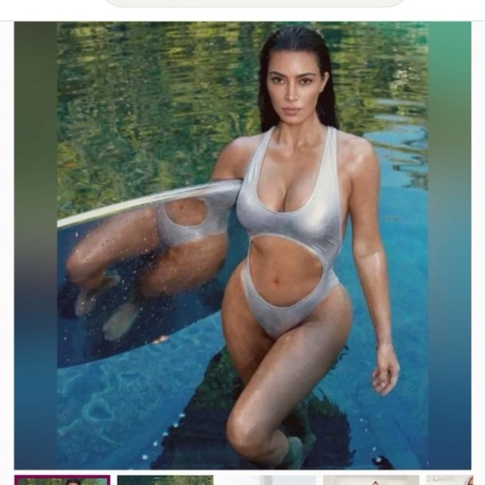 NWT Skims Metallic Nickel Silver One Piece Monokini Size 3X